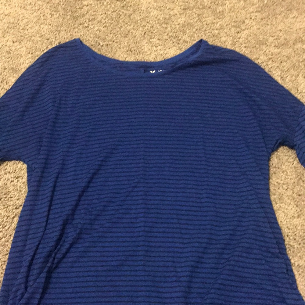 Flowy blue striped shirt